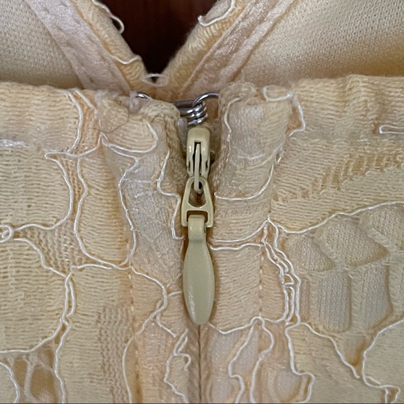 ABS Collection Allen Schwartz Canary Yellow Lace A Line Dress NWT - Picture 6 of 11